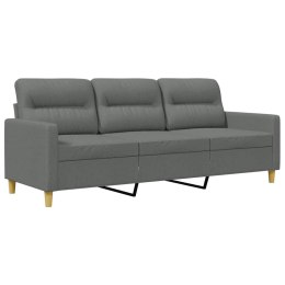 VidaXL Sofa 3-osobowa, ciemnoszara, 180 cm, tapicerowana tkaniną