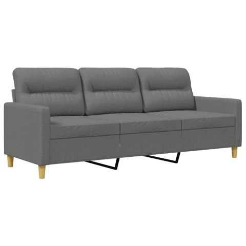 VidaXL Sofa 3-osobowa, ciemnoszara, 180 cm, tapicerowana tkaniną