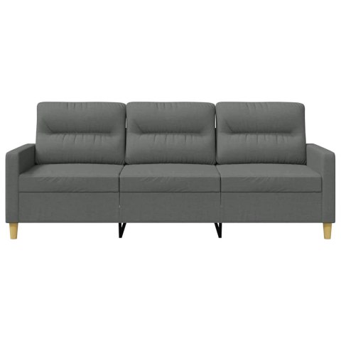 VidaXL Sofa 3-osobowa, ciemnoszara, 180 cm, tapicerowana tkaniną