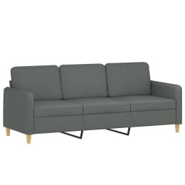 VidaXL Sofa 3-osobowa, ciemnoszara, 180 cm, tapicerowana tkaniną