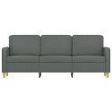 VidaXL Sofa 3-osobowa, ciemnoszara, 180 cm, tapicerowana tkaniną