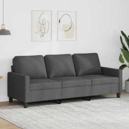 VidaXL Sofa 3-osobowa, ciemnoszara, 180 cm, tapicerowana tkaniną