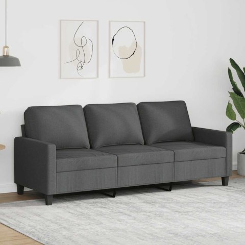 VidaXL Sofa 3-osobowa, ciemnoszara, 180 cm, tapicerowana tkaniną