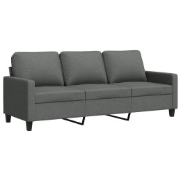 VidaXL Sofa 3-osobowa, ciemnoszara, 180 cm, tapicerowana tkaniną
