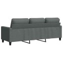VidaXL Sofa 3-osobowa, ciemnoszara, 180 cm, tapicerowana tkaniną