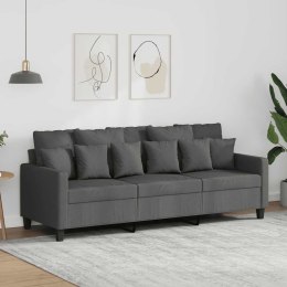 VidaXL Sofa 3-osobowa, ciemnoszara, 180 cm, tapicerowana tkaniną