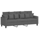 VidaXL Sofa 3-osobowa, ciemnoszara, 180 cm, tapicerowana tkaniną