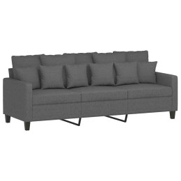 VidaXL Sofa 3-osobowa, ciemnoszara, 180 cm, tapicerowana tkaniną