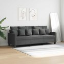 VidaXL Sofa 3-osobowa, ciemnoszara, 180 cm, tapicerowana tkaniną