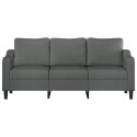 VidaXL Sofa 3-osobowa, ciemnoszara, 180 cm, tapicerowana tkaniną
