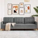 VidaXL Sofa 3-osobowa, ciemnoszara, 210 cm, tapicerowana tkaniną