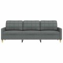 VidaXL Sofa 3-osobowa, ciemnoszara, 210 cm, tapicerowana tkaniną