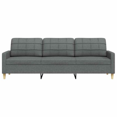 VidaXL Sofa 3-osobowa, ciemnoszara, 210 cm, tapicerowana tkaniną