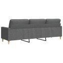 VidaXL Sofa 3-osobowa, ciemnoszara, 210 cm, tapicerowana tkaniną
