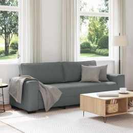 VidaXL Sofa 3-osobowa, ciemnoszara, 220x77x82 cm, tapicerowana tkaniną