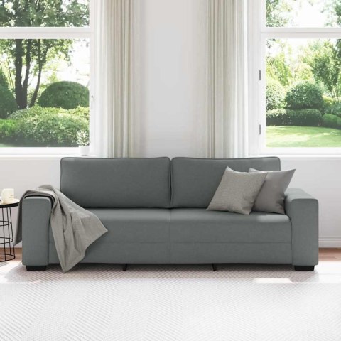 VidaXL Sofa 3-osobowa, ciemnoszara, 220x77x82 cm, tapicerowana tkaniną
