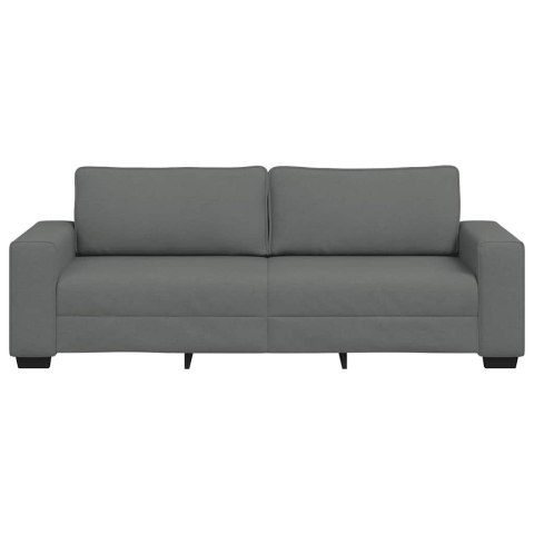 VidaXL Sofa 3-osobowa, ciemnoszara, 220x77x82 cm, tapicerowana tkaniną