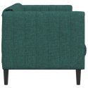 VidaXL Sofa 3-osobowa, ciemnozielona, tapicerowana tkaniną