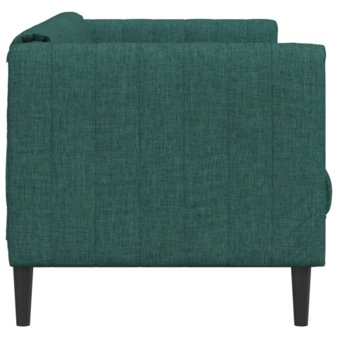VidaXL Sofa 3-osobowa, ciemnozielona, tapicerowana tkaniną