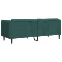 VidaXL Sofa 3-osobowa, ciemnozielona, tapicerowana tkaniną