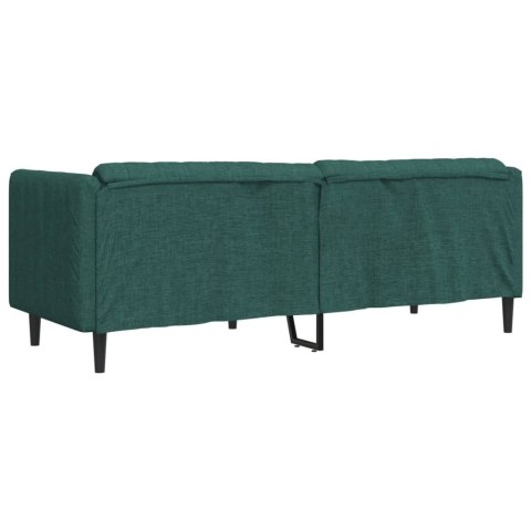 VidaXL Sofa 3-osobowa, ciemnozielona, tapicerowana tkaniną