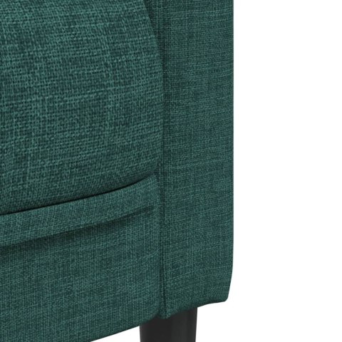 VidaXL Sofa 3-osobowa, ciemnozielona, tapicerowana tkaniną