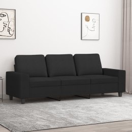 VidaXL Sofa 3-osobowa, czarna, 180 cm, tapicerowana tkaniną