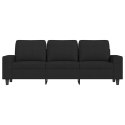 VidaXL Sofa 3-osobowa, czarna, 180 cm, tapicerowana tkaniną