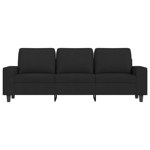 VidaXL Sofa 3-osobowa, czarna, 180 cm, tapicerowana tkaniną