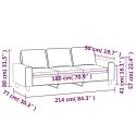 VidaXL Sofa 3-osobowa, czarna, 180 cm, tapicerowana tkaniną