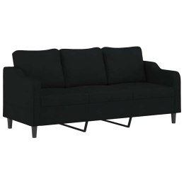 VidaXL Sofa 3-osobowa, czarna, 180 cm, tapicerowana tkaniną