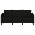 VidaXL Sofa 3-osobowa, czarna, 180 cm, tapicerowana tkaniną