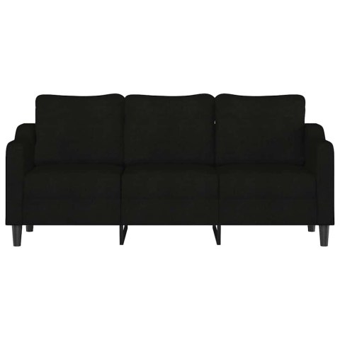 VidaXL Sofa 3-osobowa, czarna, 180 cm, tapicerowana tkaniną