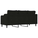 VidaXL Sofa 3-osobowa, czarna, 180 cm, tapicerowana tkaniną