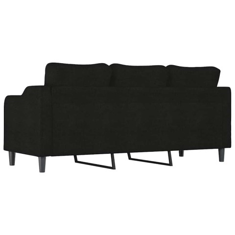 VidaXL Sofa 3-osobowa, czarna, 180 cm, tapicerowana tkaniną