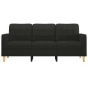 VidaXL Sofa 3-osobowa, czarna, 180 cm, tapicerowana tkaniną