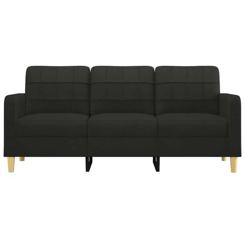 VidaXL Sofa 3-osobowa, czarna, 180 cm, tapicerowana tkaniną
