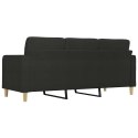 VidaXL Sofa 3-osobowa, czarna, 180 cm, tapicerowana tkaniną
