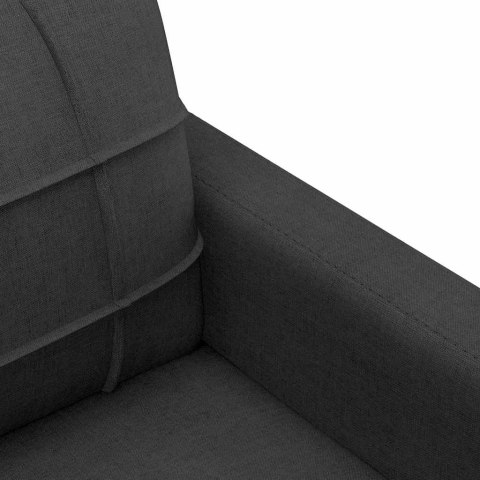 VidaXL Sofa 3-osobowa, czarna, 180 cm, tapicerowana tkaniną