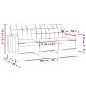 VidaXL Sofa 3-osobowa, czarna, 180 cm, tapicerowana tkaniną