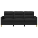 VidaXL Sofa 3-osobowa, czarna, 180 cm, tapicerowana tkaniną