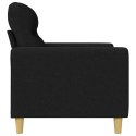 VidaXL Sofa 3-osobowa, czarna, 180 cm, tapicerowana tkaniną