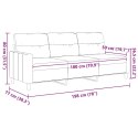 VidaXL Sofa 3-osobowa, czarna, 180 cm, tapicerowana tkaniną
