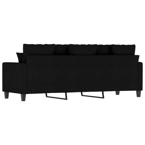 VidaXL Sofa 3-osobowa, czarna, 180 cm, tapicerowana tkaniną