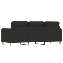 VidaXL Sofa 3-osobowa, czarna, 180 cm, tapicerowana tkaniną