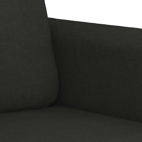 VidaXL Sofa 3-osobowa, czarna, 180 cm, tapicerowana tkaniną