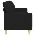 VidaXL Sofa 3-osobowa, czarna, 210 cm, tapicerowana tkaniną