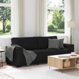 VidaXL Sofa 3-osobowa, czarna, 220x77x82 cm, tapicerowana tkaniną