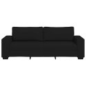 VidaXL Sofa 3-osobowa, czarna, 220x77x82 cm, tapicerowana tkaniną