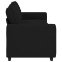 VidaXL Sofa 3-osobowa, czarna, 220x77x82 cm, tapicerowana tkaniną